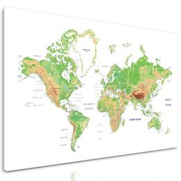 Obraz geografická mapa světa