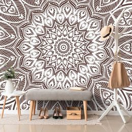 Samolepící tapeta nekonečná Mandala v hnědém provedení