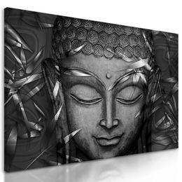 Obraz abstraktní Buddha v černobílém provedení