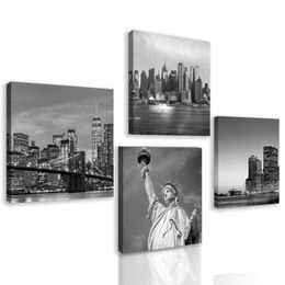 Set obrazů nádherný New York v černobílém provedení