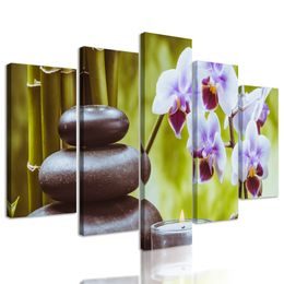 5-dílný obraz přírodní wellness zátiší