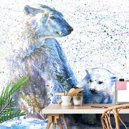 Samolepící tapeta malba polárních medvědů