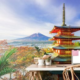 Samolepící fototapeta fotogenická Chureito Pagoda s horou Fuji
