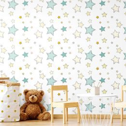 Tapeta hravé hvězdičky na bílém pozadí