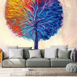 Tapeta pestrobarevný strom v akvarelovém provedení