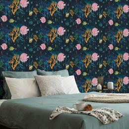 Samolepící tapeta okouzlující podmořský svět v modrém provedení