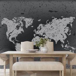 Samolepící tapeta vintage mapa v černobílém provedení