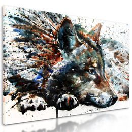 Obraz malba tajemného vlka