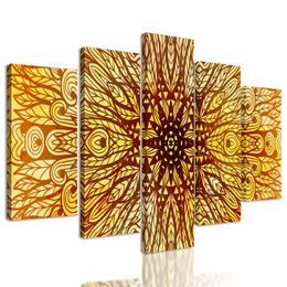 5-dílný obraz zajímavá luxusní Mandala