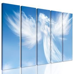 5-dílný obraz anděl tvořený oblaky