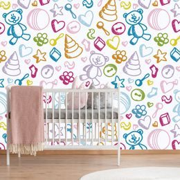 Tapeta hračky v krásném barevném provedení