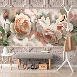 Tapeta romantické růže s historickým orámováním