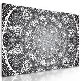 Obraz černobílá luxusní Mandala