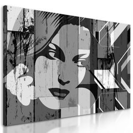 Obraz černobílá krása ženy v pop art stylu