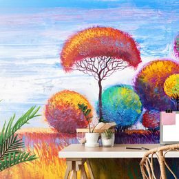 Samolepící tapeta neobyčejné pestrobarevné stromy