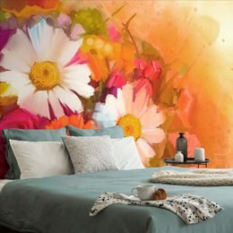 Samolepící tapeta malba kytice v pestrobarevných barvách