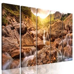 5-dílný obraz dechberoucí nádherné vodopády