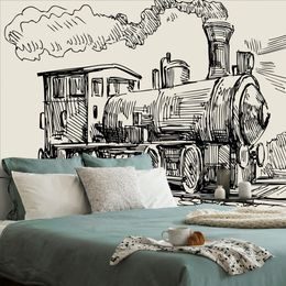 Samolepící tapeta malovaný vlak v uměleckém provedení