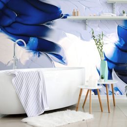 Samolepící tapeta modro-bílé abstraktní umění