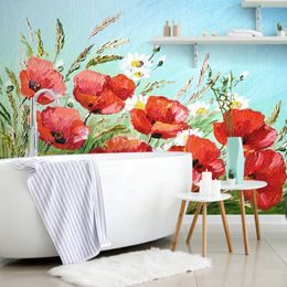 Nádherná tapeta malba divokých máků