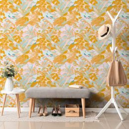 Tapeta tropický prales ve žlutém provedení