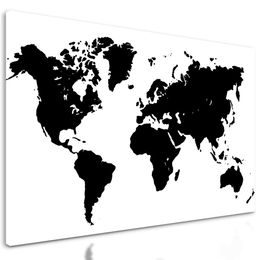 Obraz černá mapa světa