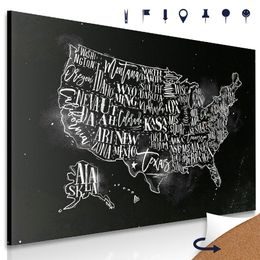 Obraz na korku stylová mapa USA