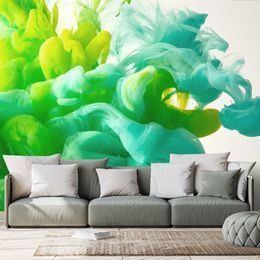 Nádherná samolepící tapeta zelená exploze barev