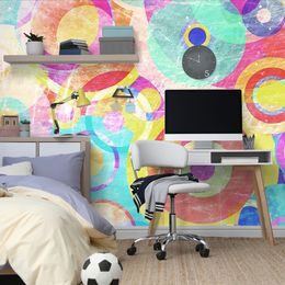 Tapeta pestrobarevné kruhy ve stylu grunge