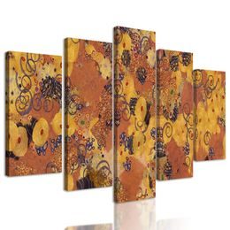 5-dílný obraz abstraktní umění inspirované G. Klimtem