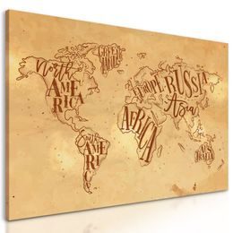 Obraz abstraktní mapa celého světa ve vintage provedení