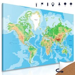Obraz na korku mapa světa