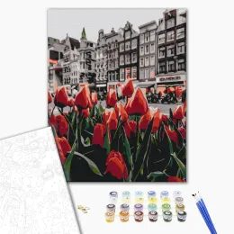 Malování podle čísel nádherná ulice v Amsterdamu