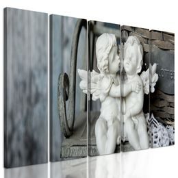 5-dílný obraz láska andílků