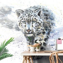 Samolepící tapeta kresba dravého leoparda