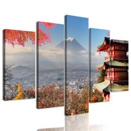 5-dílný obraz nádherný výhled na Japonsko