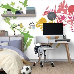 Tapeta mapa světa tvořená symboly zemí