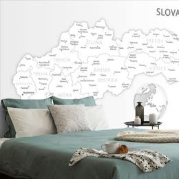 Samolepící tapeta podrobná mapa Slovenska v černobílém provedení