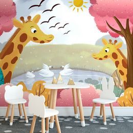 Originální tapeta zvědavé žirafy
