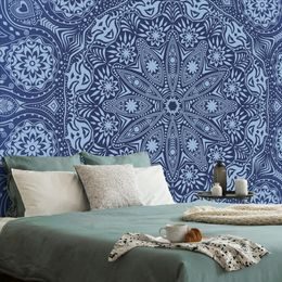 Samolepící tapeta modrá luxusní Mandala
