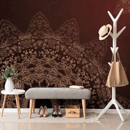 Samolepící tapeta přírodní Mandala v hnědém provedení