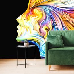 Tapeta pestrobarevný profil ženy