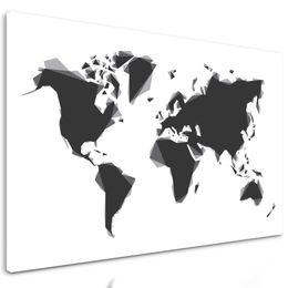 Obraz moderní mapa světa v černobílém provedení