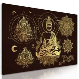 Obraz Buddha ve zlatém provedení