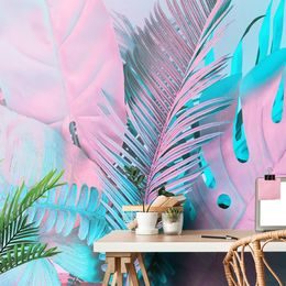 Tapeta neobvyklé listy v neonových barvách