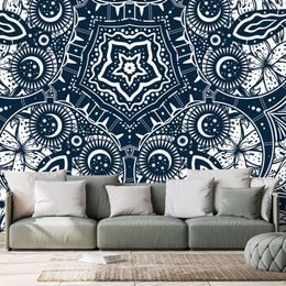 Tapeta umělecká abstrakce v modrém provedení