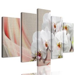 5-dílný obraz nádherná orchidej