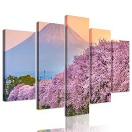 5-dílný obraz romantický pohled na Japonsko