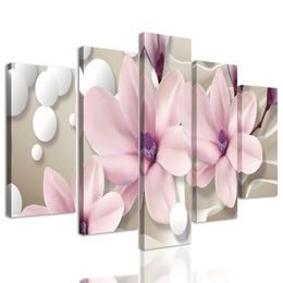 5-dílný obraz nádherná magnolie