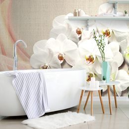 Samolepící tapeta krása bílé orchideje na plátně